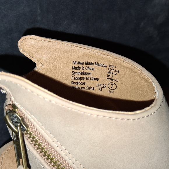 Brash Taupe Wedge Booties with Zipper - Picture 6 of 7